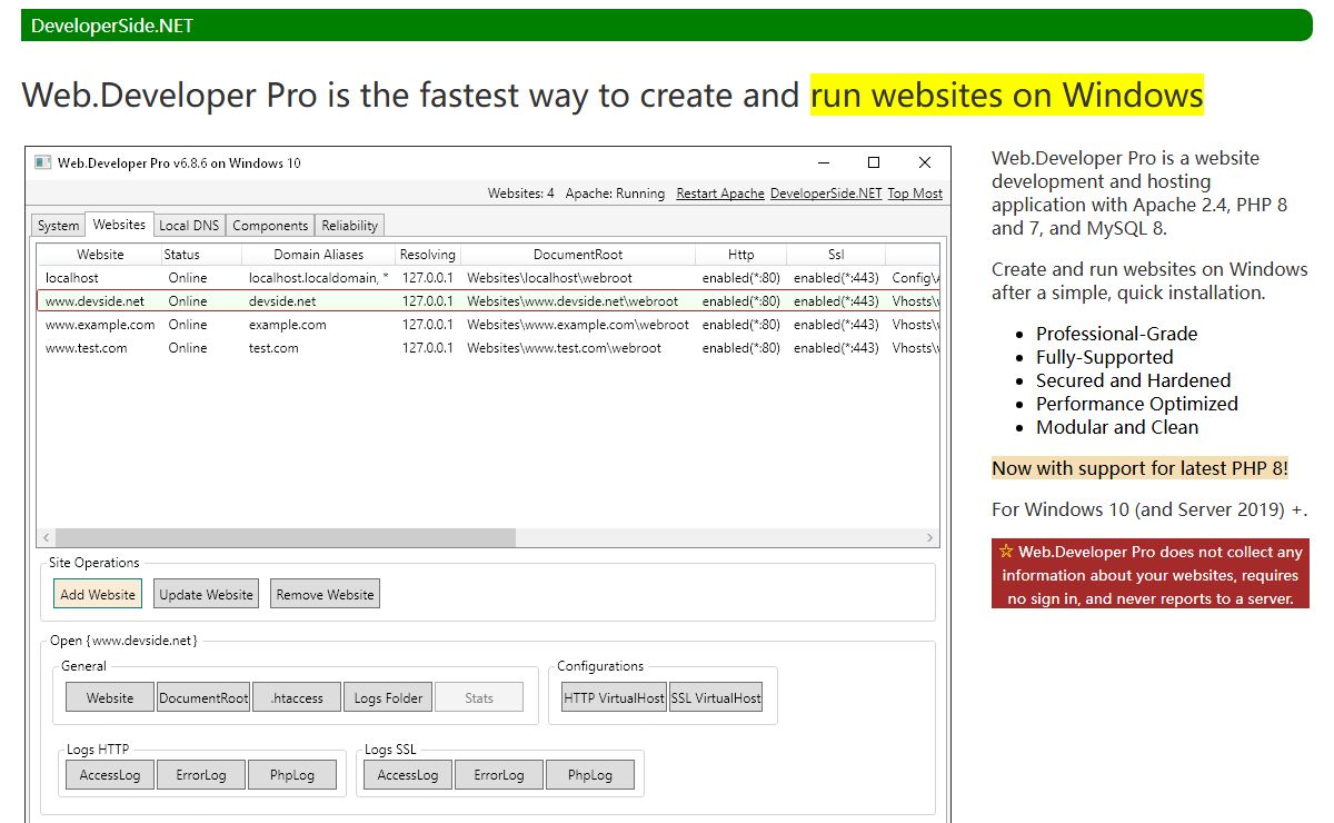 Run Websites on Windows