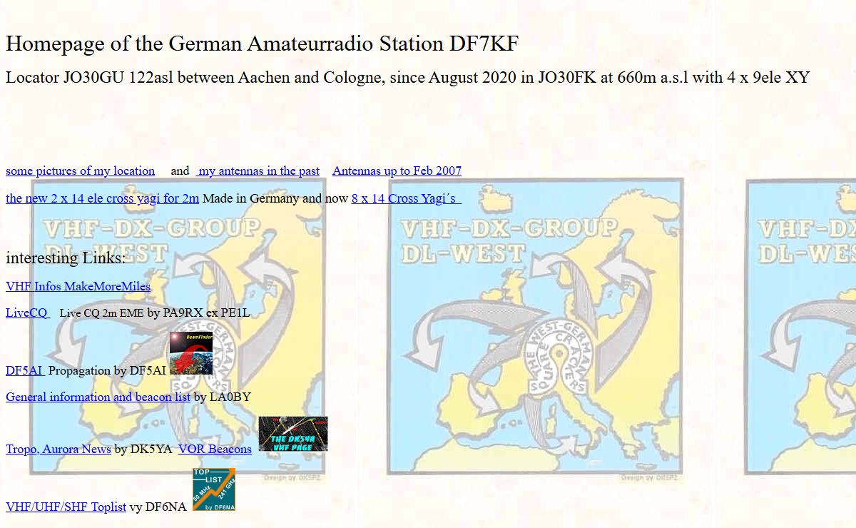 Homepage of DF7KF