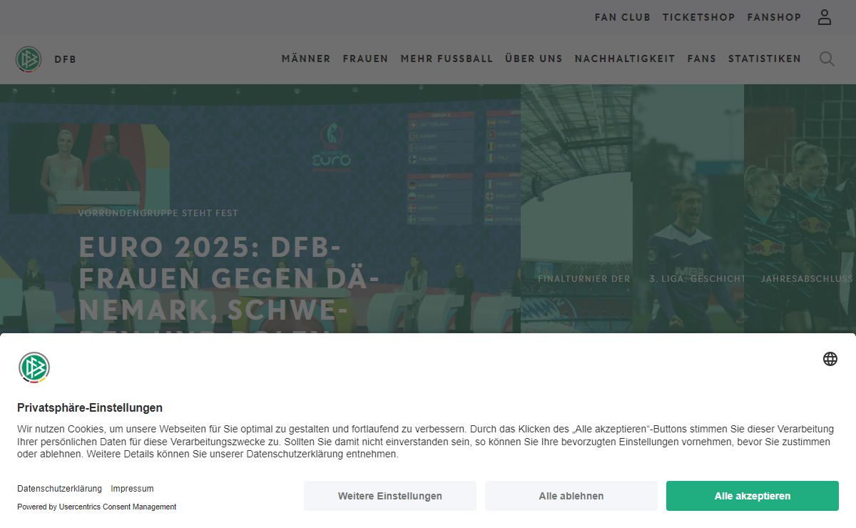 Deutscher Fußball-Bund: Offizielle Webseite des DFB