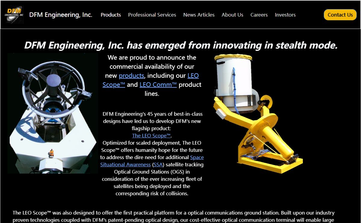 DFM Engineering: World Leader in Satellite Tracking