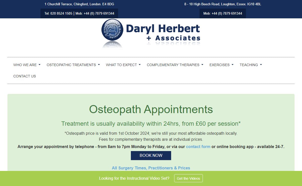 Daryl Herbert & Associates | Osteopath in Chingford & Loughton