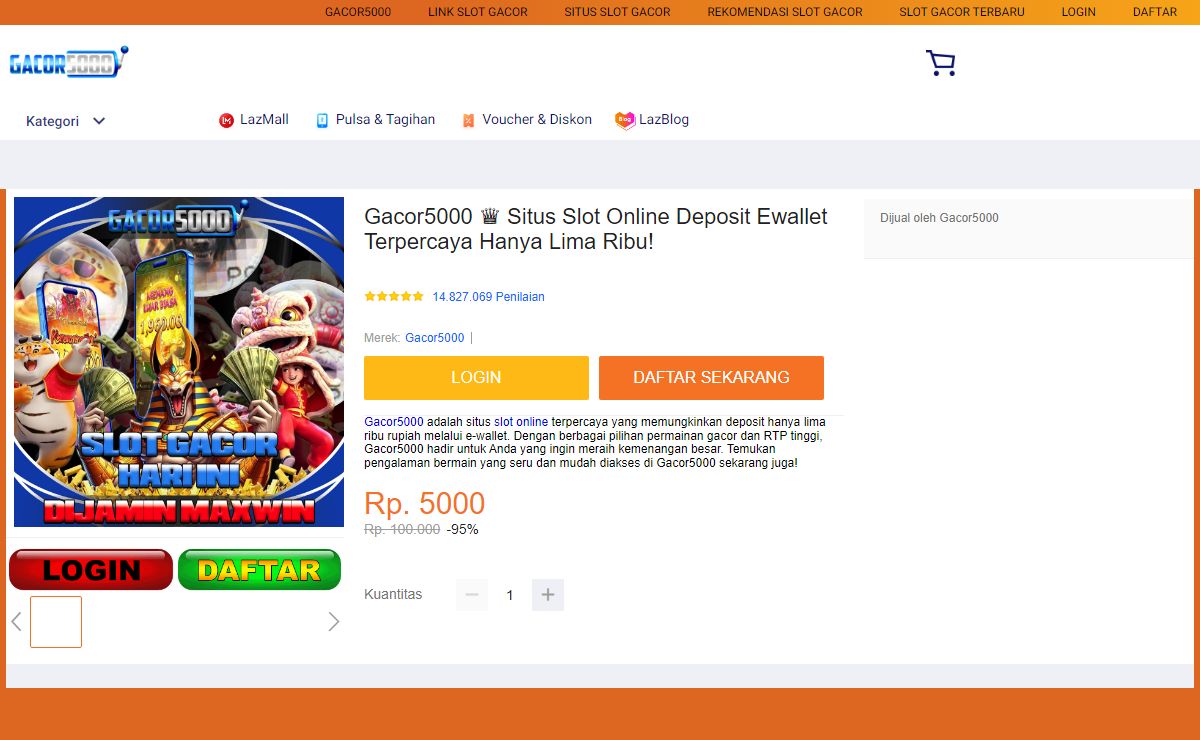 Gacor5000 ♛ Situs Slot Online Deposit Ewallet Terpercaya Hanya Lima Ribu!