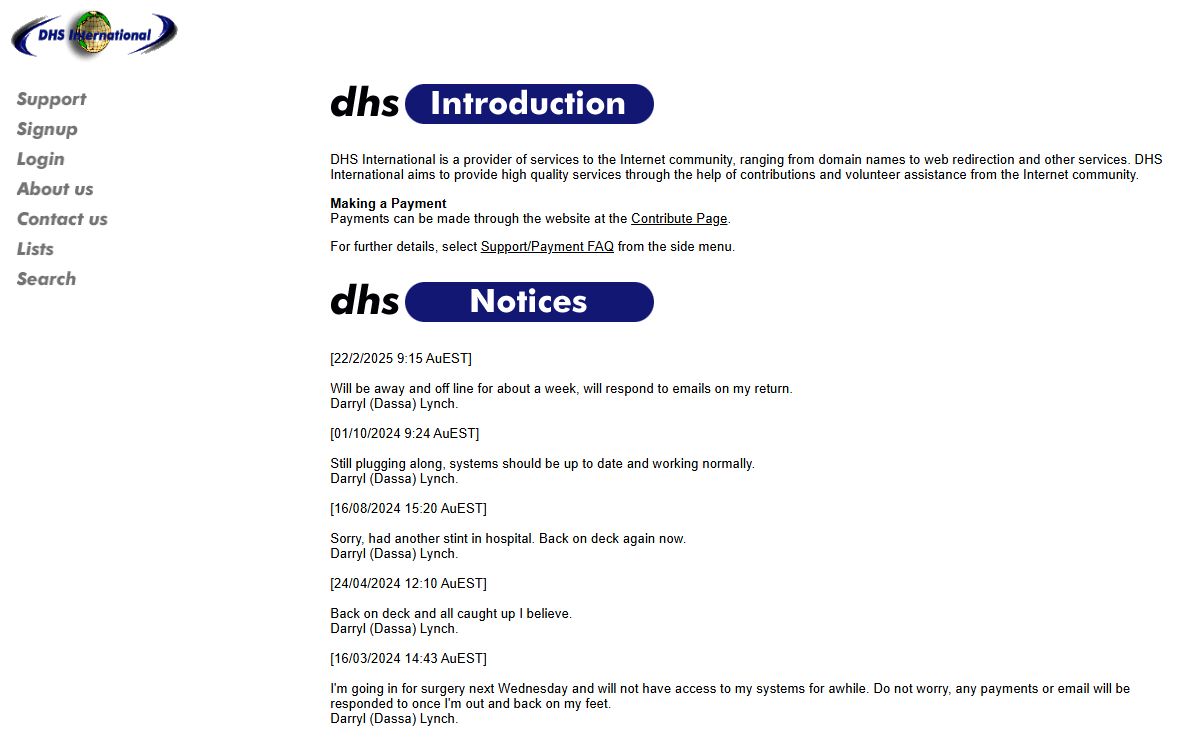 DHS Front Page