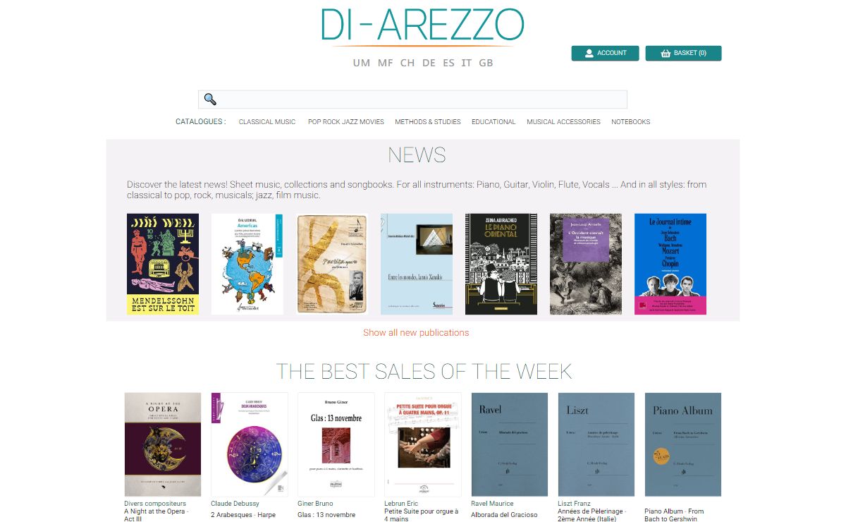 DI AREZZO music shop: large & great choice of sheet music accessories