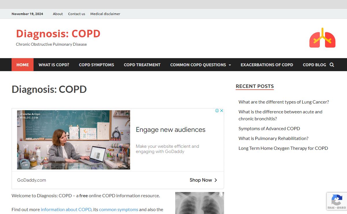 Diagnosis: COPD – Chronic Obstructive Pulmonary Disease