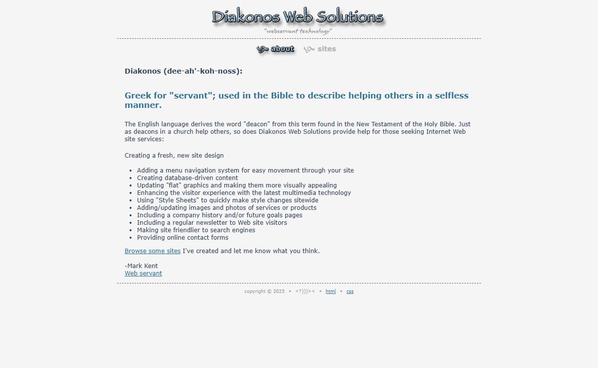 Diakonos Web Solutions - about
