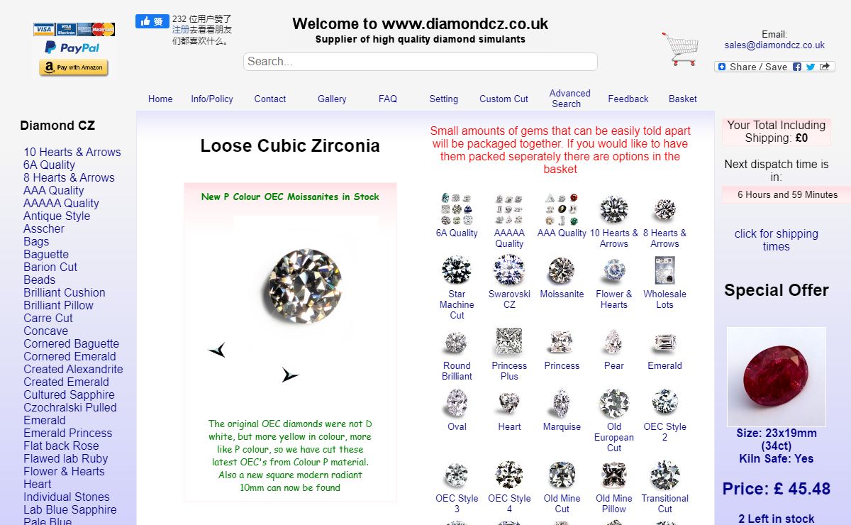 Loose Cubic Zirconia Stones | Loose CZ High Quality Cut Gemstones