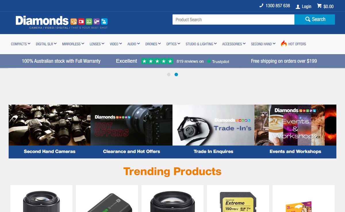 Digital Cameras, Lenses, Accessories Shop | Online Digital Camera Store | Diamonds Camera
