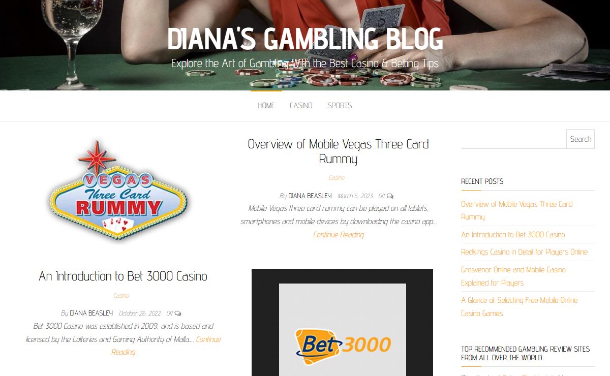 Diana's Gambling Blog - Explore the Art of Gambling With the Best Casino & Betting Tips