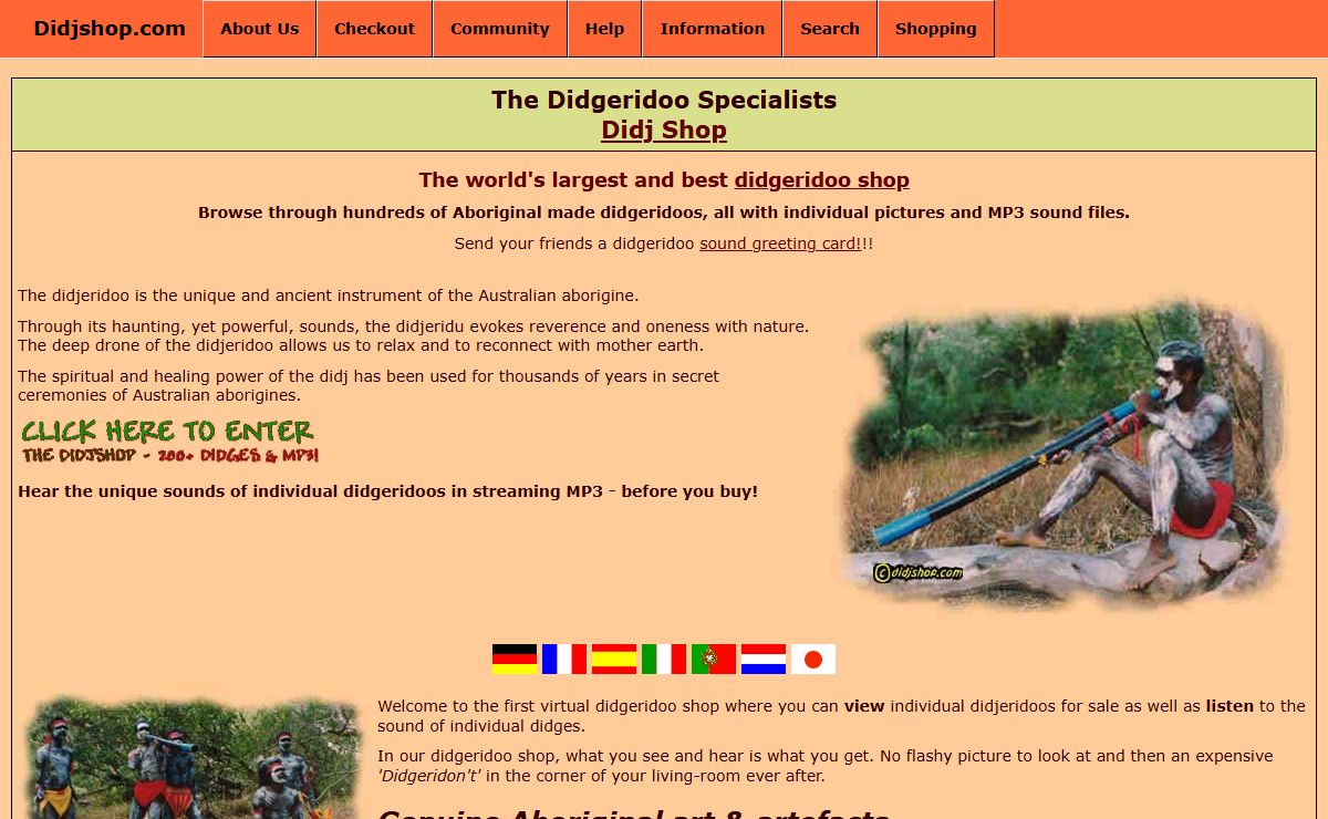 Didjshop.com - Australian Aboriginal Didgeridoos, Didjeridoo Music, Artefacts