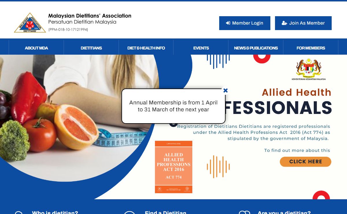 Malaysian Dietitans Association (Persatuan Dietitian Malaysia) - Malaysian Dietitians' Association