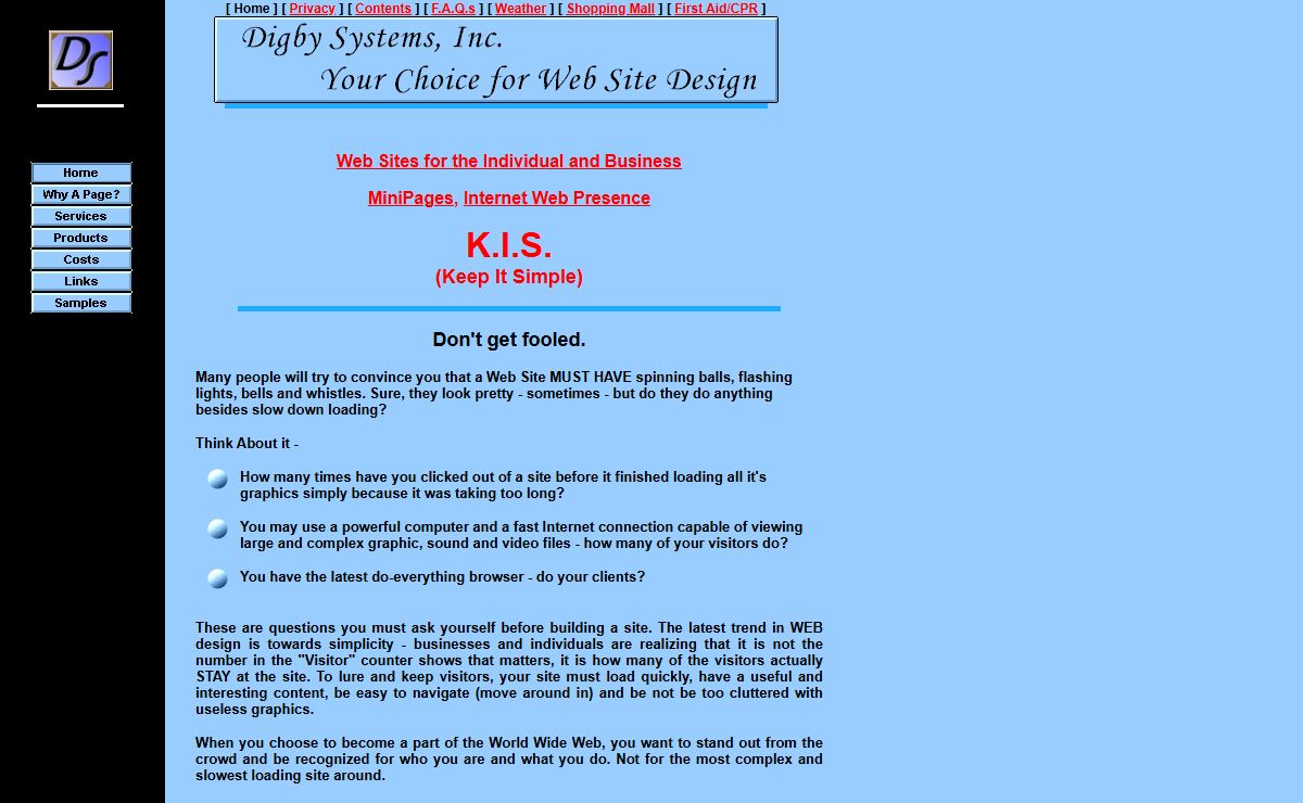 Digby Systems Inc. Web page Design (http://www.digbysystems.com)