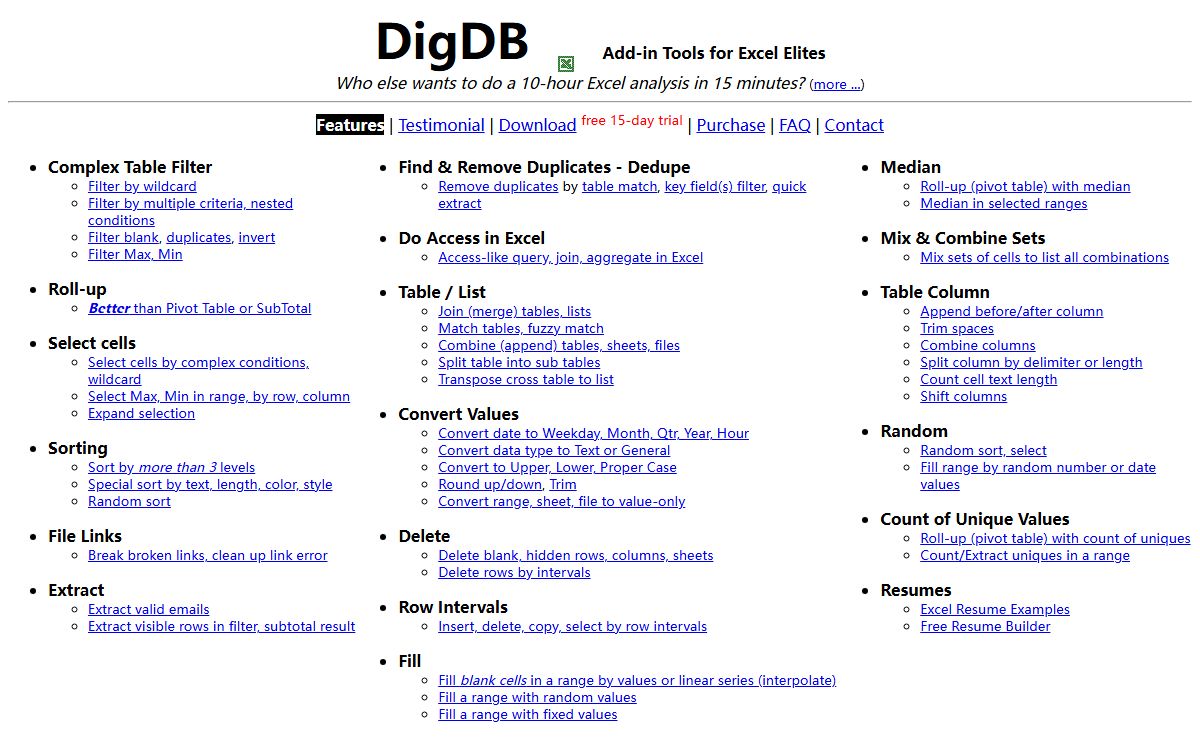 Excel Add-ins, Advanced Excel Tips - DigDB