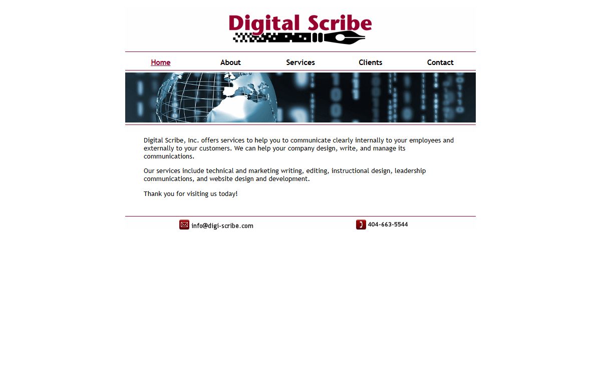 Digital Scribe, Inc. - Technical writing, marketing writing, instructional design, leadership communications, website design and developoment