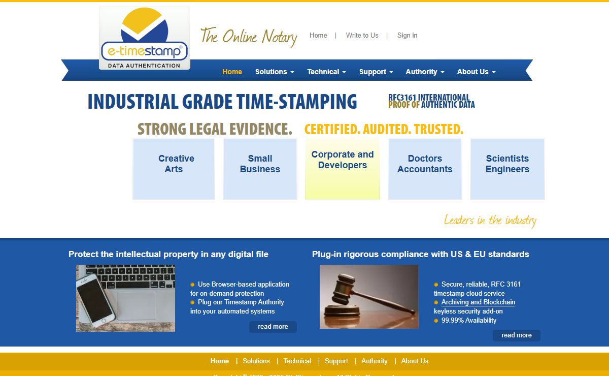 DigiStamp - Trusted TimeStamp Authority and TimeStamp Servers