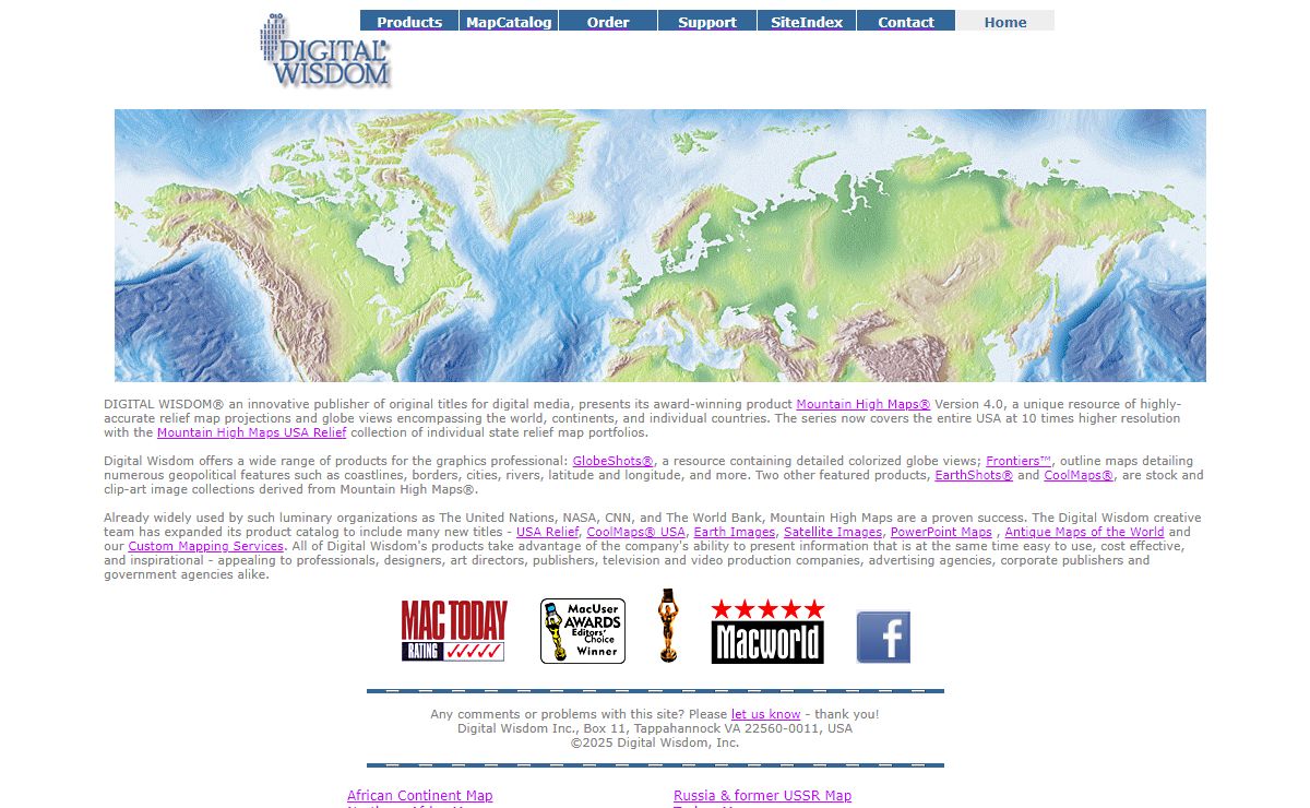 Mountain High Maps - Worldwide Relief Maps and Globes