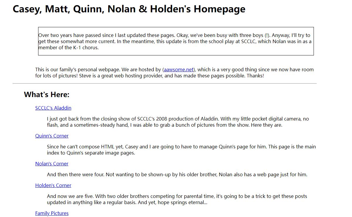 Casey, Matt, Quinn, Nolan & Holden's Homepage