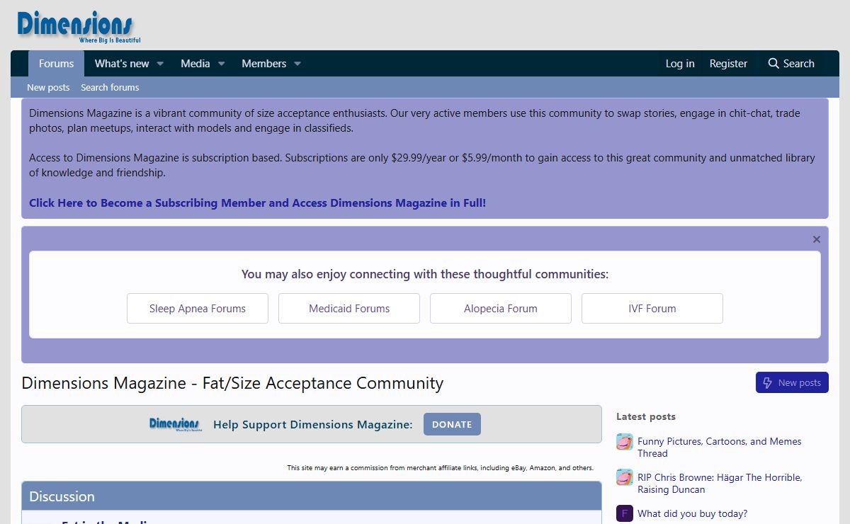 Dimensions Magazine - Fat/Size Acceptance Community