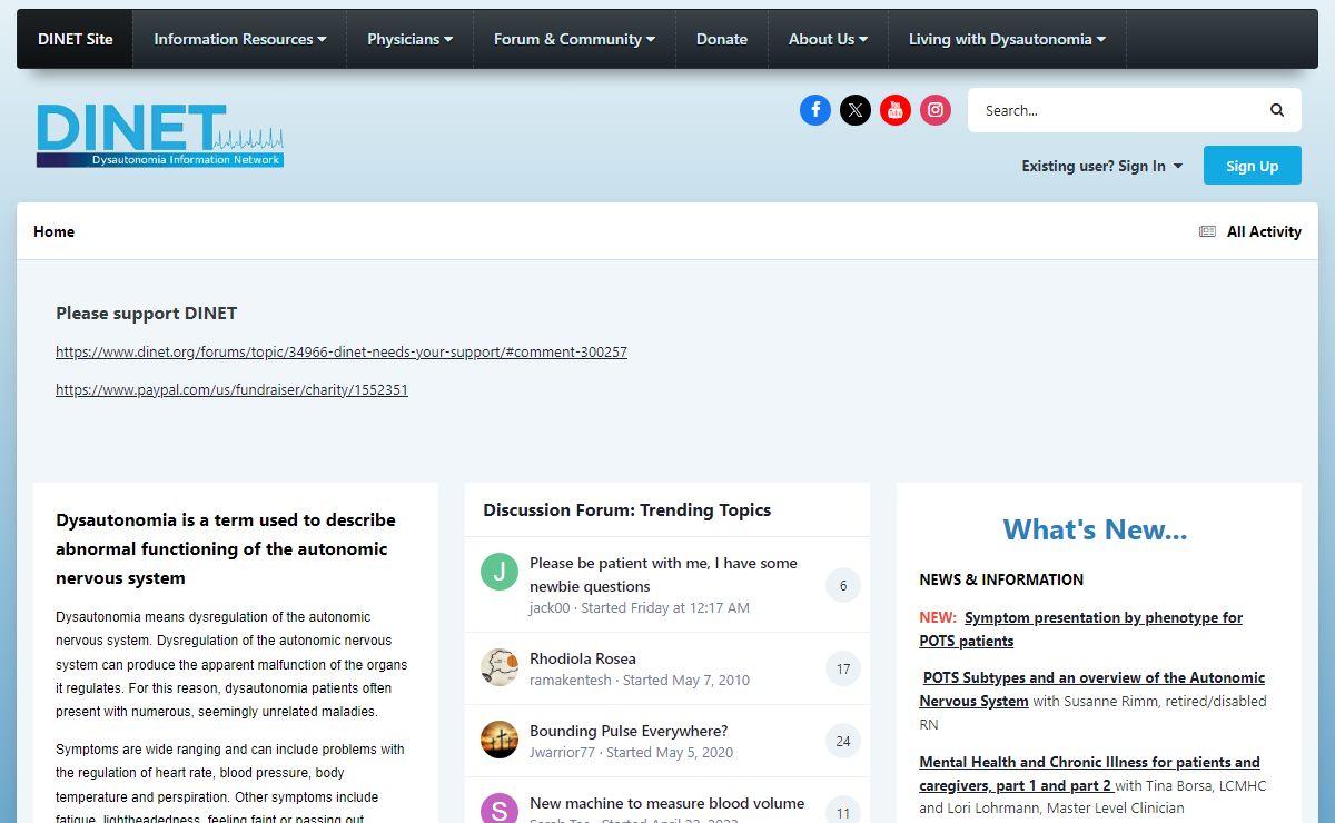 DINET Dysautonomia Information Network