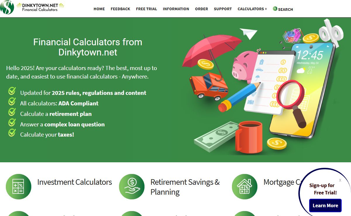 Financial Calculators from Dinkytown.net
