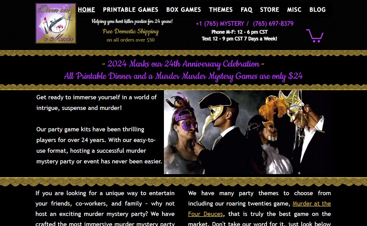 Murder Mystery Party Game Kits by Dinner and a Murder