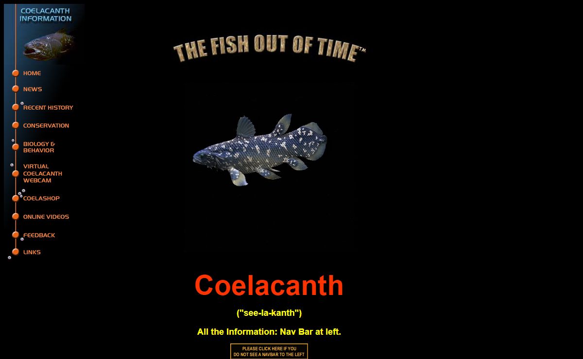 DINOFISH.com - COELACANTH: THE FISH OUT OF TIME
