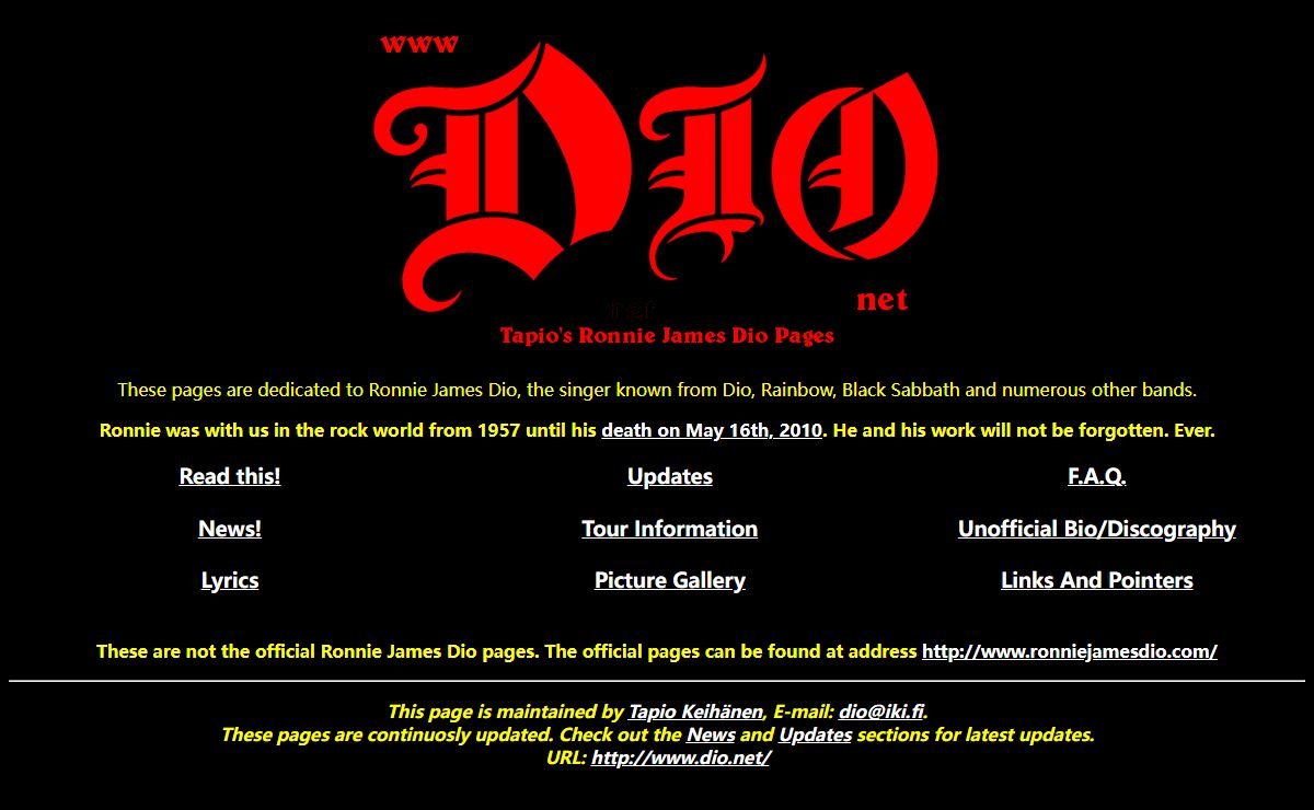 Tapio's Ronnie James Dio Pages