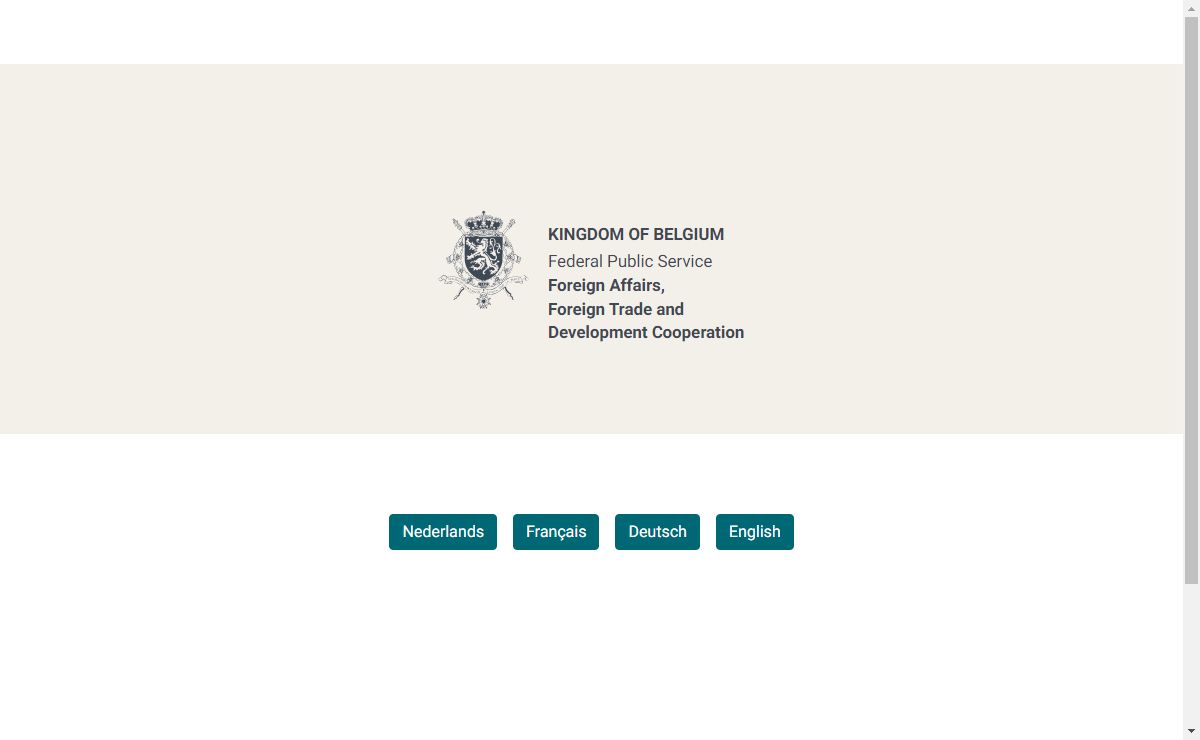 Language selection | FPS Foreign Affairs - Foreign Trade and Development Cooperation