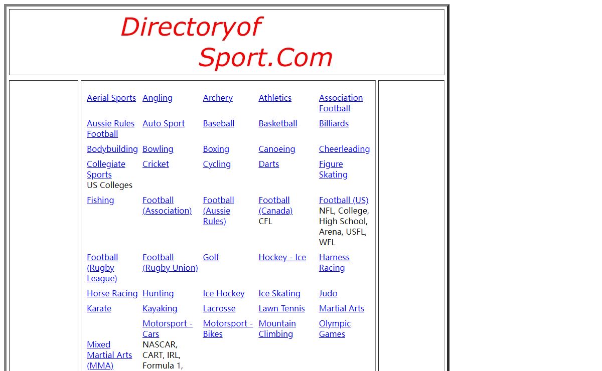 Directory of Sport Home Page