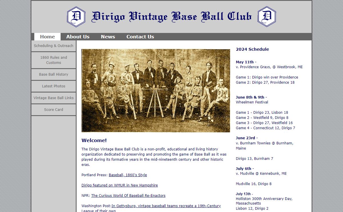 Welcome! | Dirigo Vintage Base Ball Club