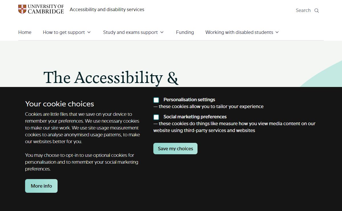 Accessibility and disability services | University of Cambridge