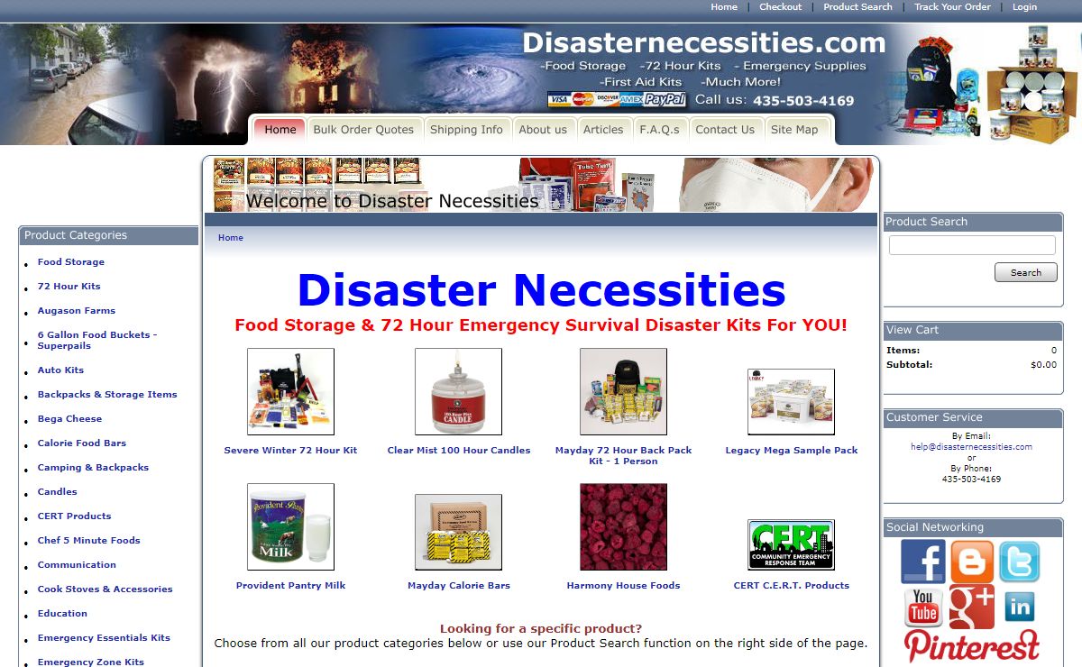 Disaster Necessities: Emergency Preparedness, Survival Supplies & Food Storage
