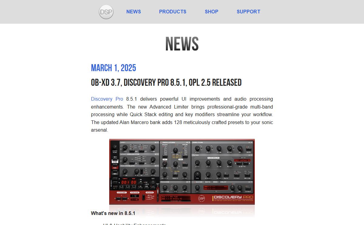 News | discoDSP