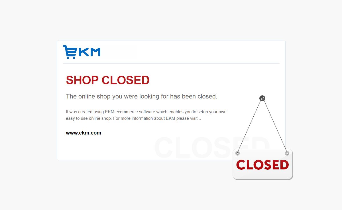 EKM | Account Cancelled | Account Closed