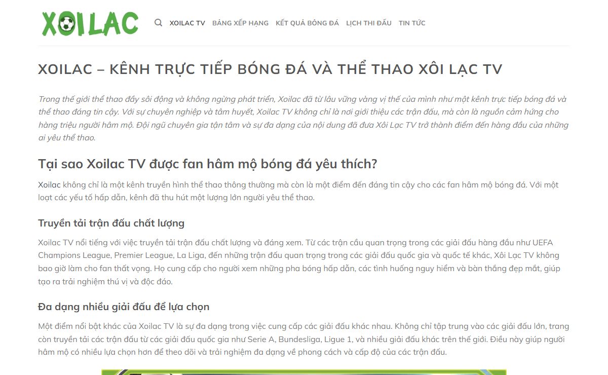 Xoilac - Kênh trực tiếp bóng đá và thể thao Xôi Lạc TV