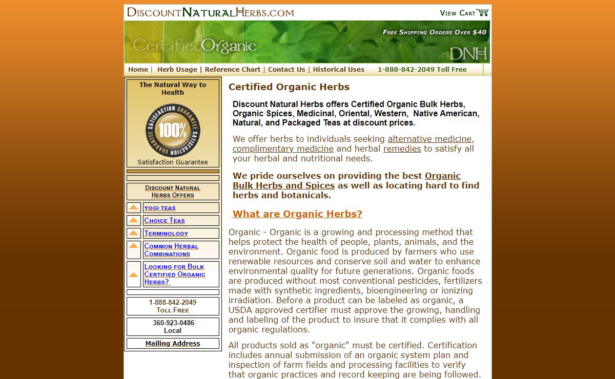 Discount Natural Herbs: Medicinal, Oriental, Western, Organic, Native American, Natural, Bulk and Ayurvedic Herbs at Discount Prices.