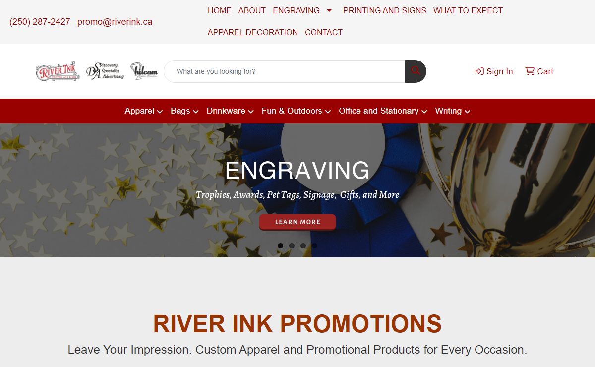 River Ink Promotions / Discovery Specialty Advertising / Hilcam Trophies and Engraving | Promotional Products & Apparel | Campbell River, BC: ENGRAVING