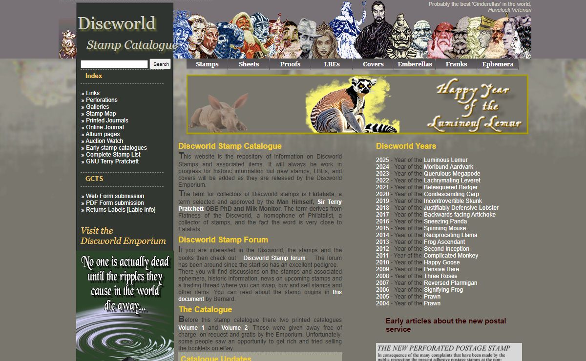 Discworld Stamp Catalogue - Home Page