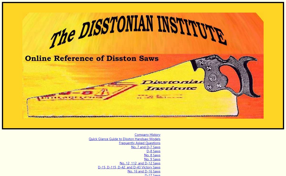 Disstonian Institute.com -- Online Reference of Disston Saws