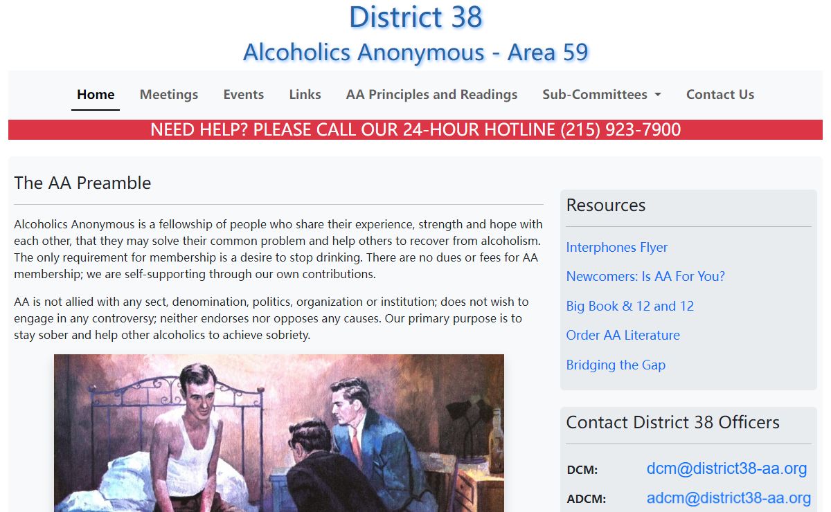 District 38 | Area 59 | Alcoholics Anonymous