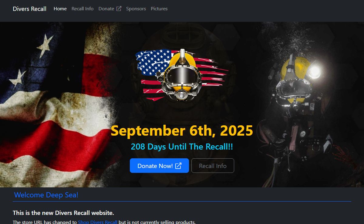 Divers Recall - Home Page