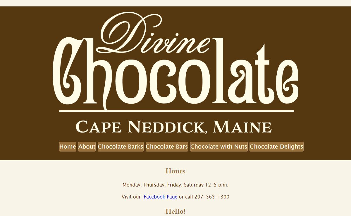 Divine Chocolate of Cape Neddick, Maine