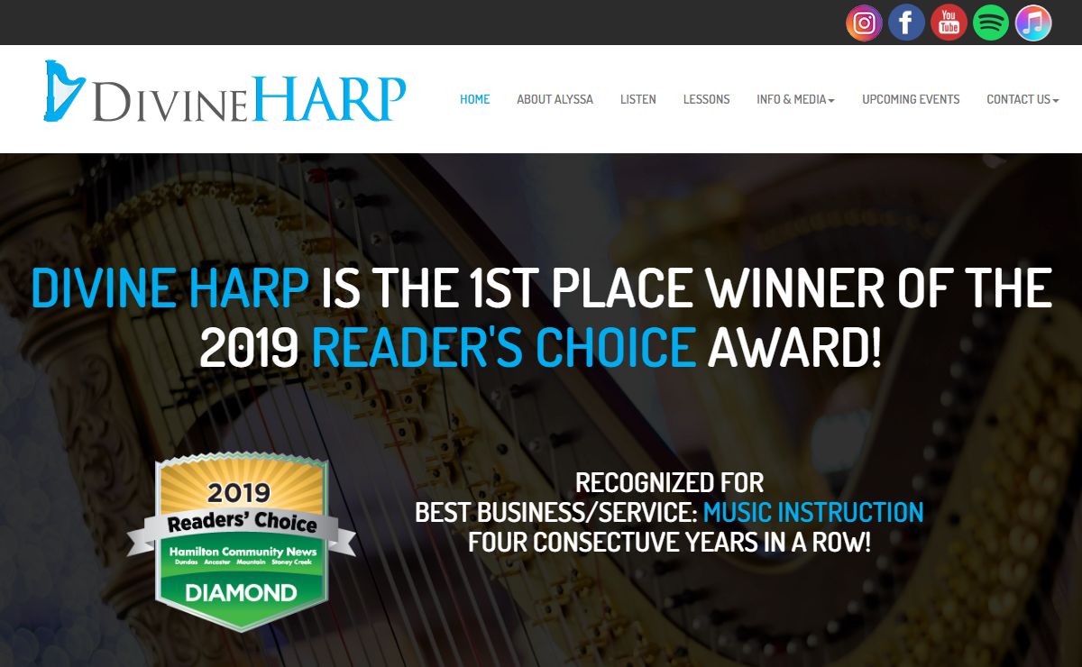 Divine Harp | Dundas & Toronto's Alyssa Michalsky: Professional Electric Harpist and Instructor - Harp Lessons, Weddings, Parties, and Funerals in Toronto, Hamilton, Dundas, Burlington, Niagara