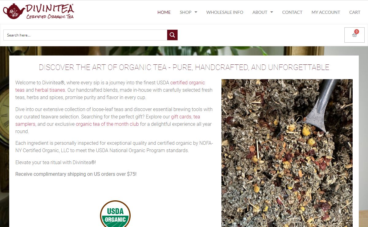 The Finest Organic Loose Leaf Teas | Divinitea Organic Wholesale Teas