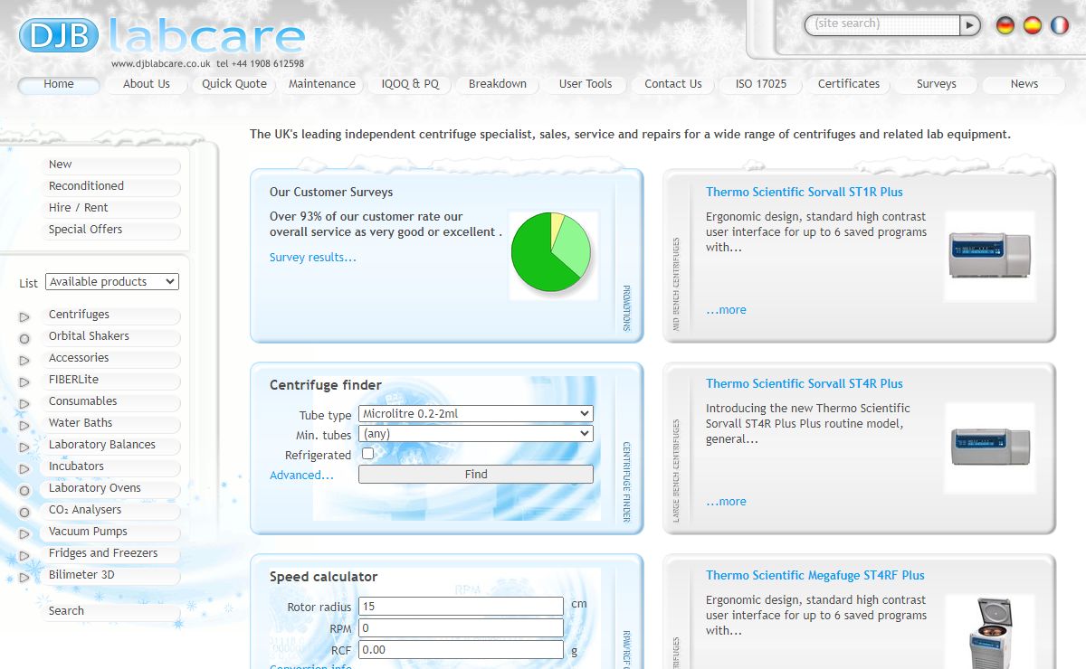 Centrifuge sales, service and repair UK - DJB Labcare, the UK's leading specialist for centrifuges