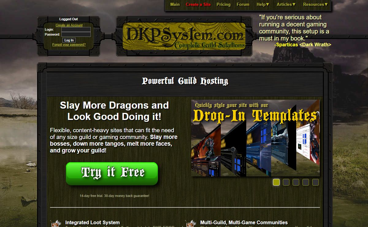 DKPSystem.com - Powerful Guild Hosting
