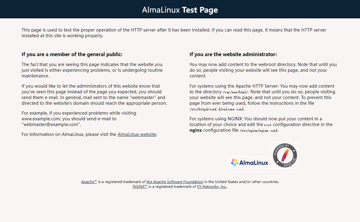 Test Page for the HTTP Server on AlmaLinux