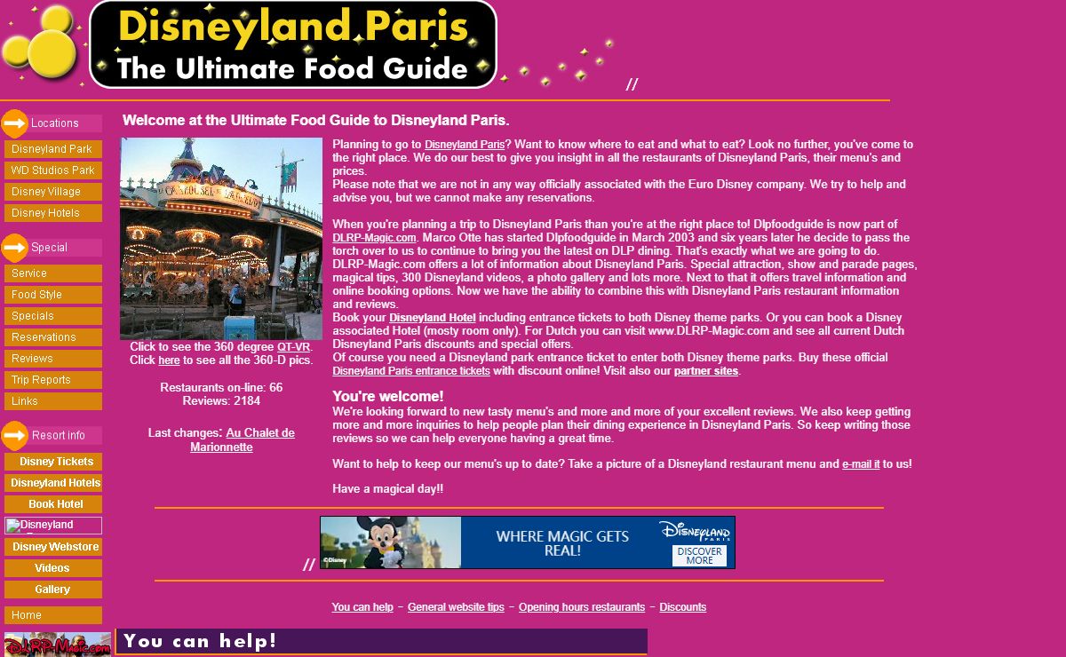 Disneyland Paris restaurants, diner and Disneyland discount offers - The Ultimate Disney Food Guide