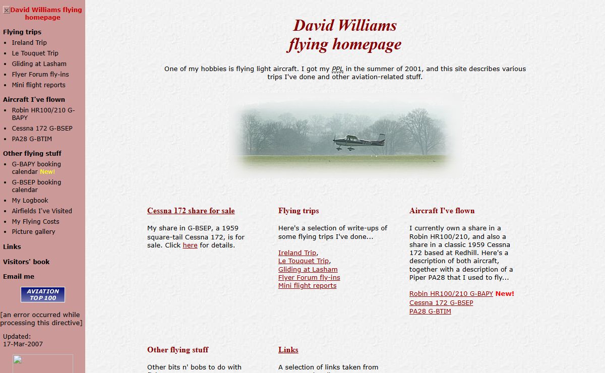 David Williams flying homepage