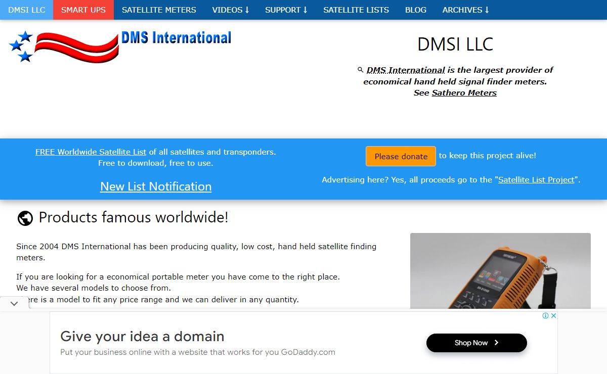 DMSI LLC hand-held digital satellite finder meters